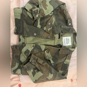 Crop army Jean jacket